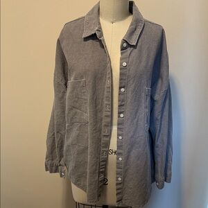 OAK + FORT Gray Button Down Shirt